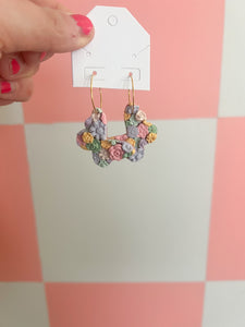 Pastel Floral Slab - Butterfly Hoops