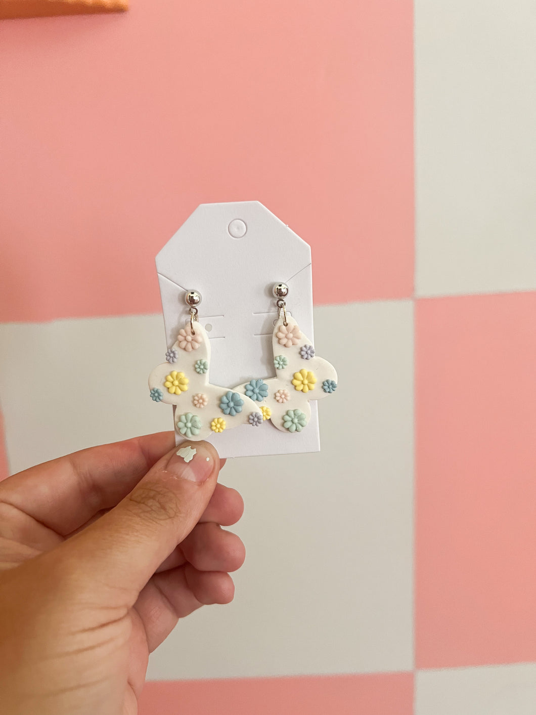 Pastel Daisy Butterfly Dangles