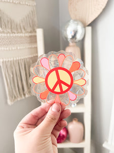 Daisy Peace Sign Suncatcher Sticker