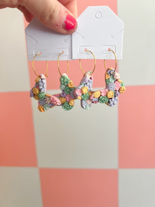 Pastel Floral Slab - Butterfly Hoops